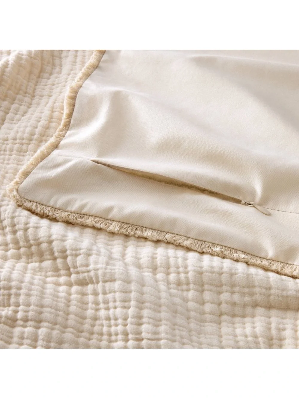 Casaluna King / Cal King Chambray 100% Cotton Comforter Set, Natural